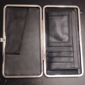 Black Wallet with Silver Trim